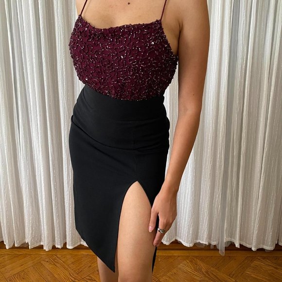 COPY - Alice & Olivia Beaded Maroon Tank Top - Picture 5 of 8